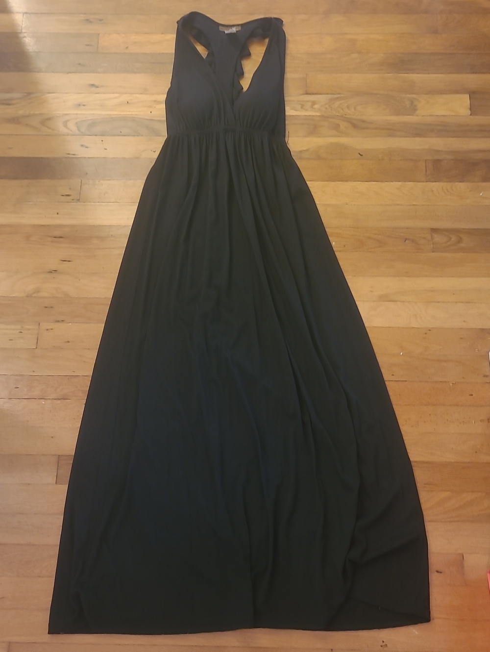 Sleeveless Black Maxi Dress with Twisted Back Detail